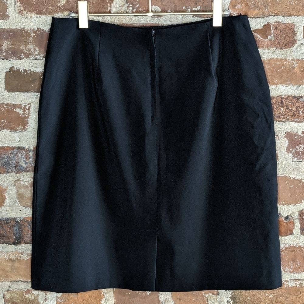 Vintage Ilyza New York Size 12 Black Pencil Skirt - Picture 2 of 7